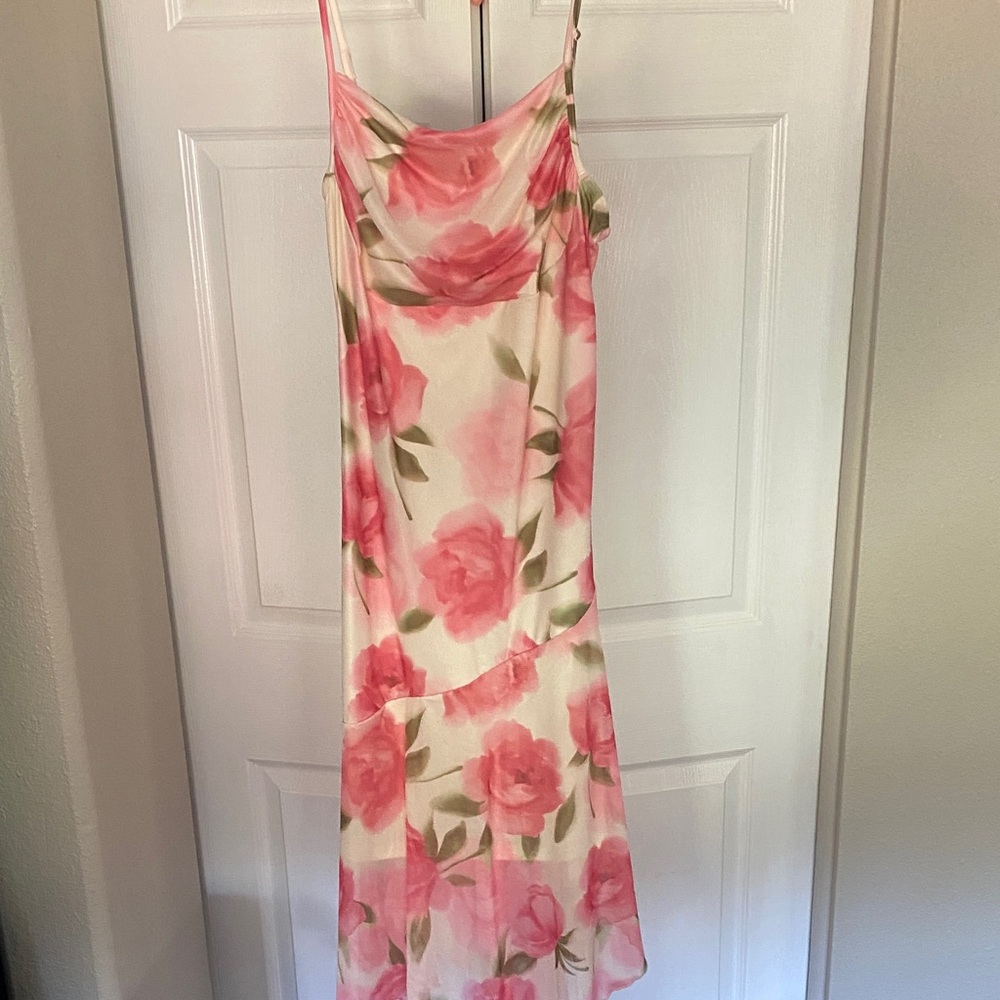 Floral Pink and White Dress